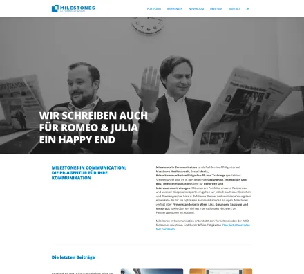 Startseite von minc.at in der Desktop-Ansicht