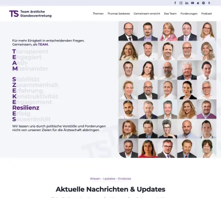 Startseite von tswien.at in der Desktop-Ansicht